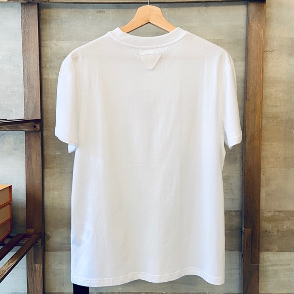 PRADA Women’s L White Cotton Jersey T-shirt - Picture 3 of 7